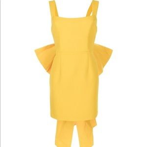 $540 NEW w tags Rebecca Vallance Calla Mini Dress Corset Bow Yellow Small AU 8